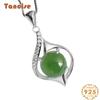 Tancise 925 Sterling Silver Classic Women Jade Necklace Pendant Zircon Fashion Gift