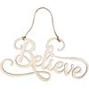 8 Pack 8 Inch Wood Believe Signs Cutouts Wood Believe Word Letters Wooden Believe Word Hanging Ornaments DIY Believe Word Craft for Home Party