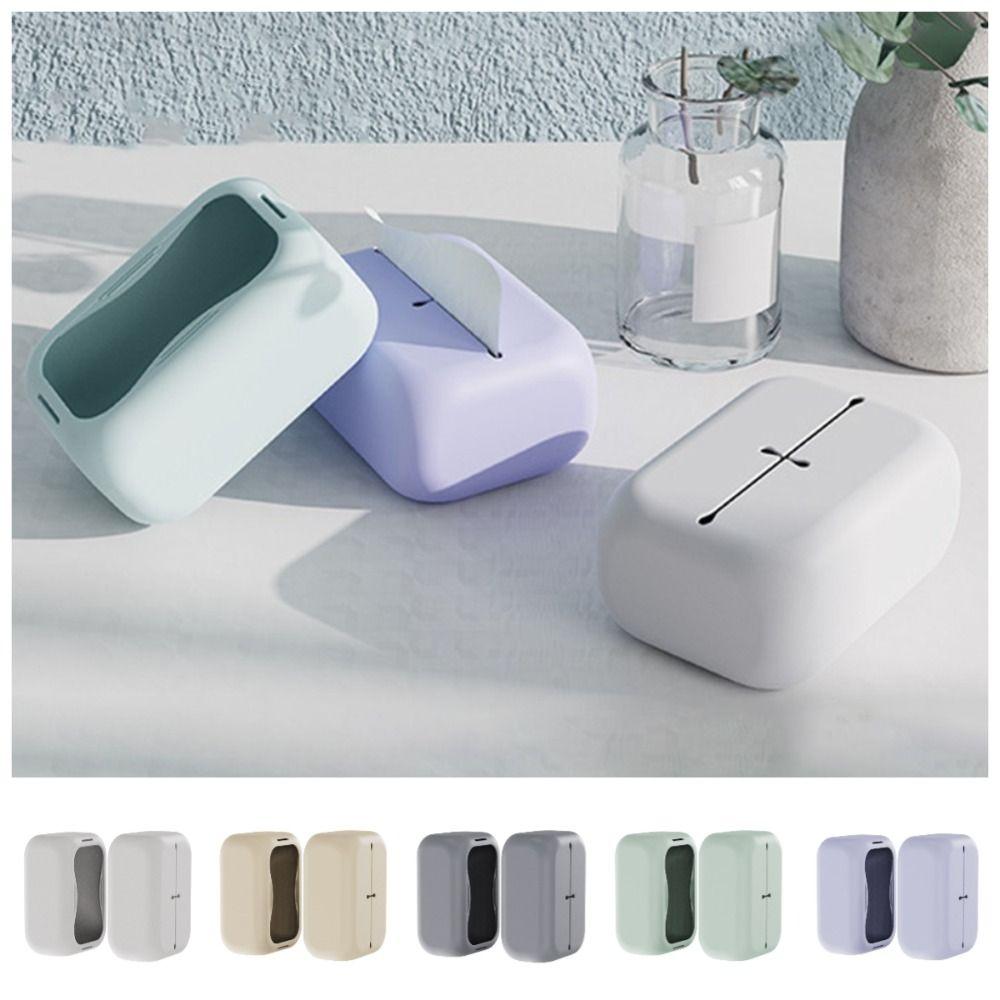 Non-slip Tissue Storage Box Silicone Napkin Dispenser Portable Paper Container Home Decoration