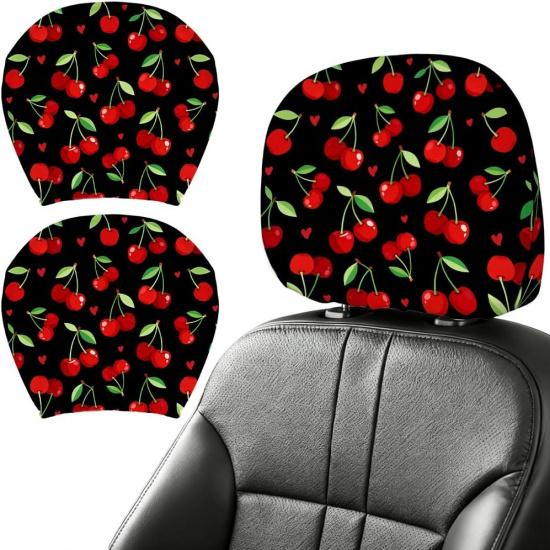2PCS Cross Blessed Car Headrest Cover Elastic Car Seat Headrest Protector Universal Washable Auto Head Rest Pillow Cover for SUV Sedan Van Truck