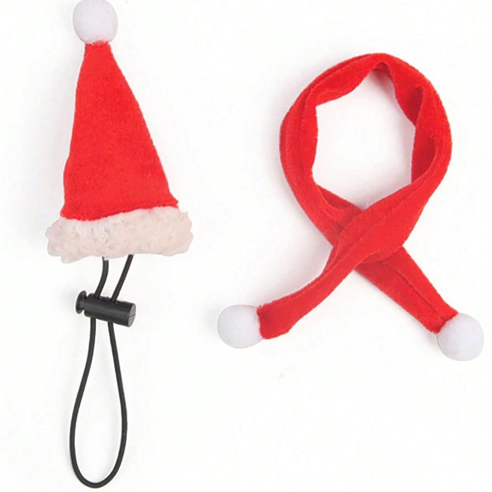 2pcs/set Lizard Christmas Decorative Hat, Santa Claus Hat and Scarf, Christmas Clothes, Lizard Reptile Pet Decorative Hat