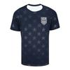 Футбольная футболка USA Navy Blue Star Print 2026, выездная, фанатская версия, дышащая, быстросохнущая, для взрослых, мужская, дышащая, быстросохнущая