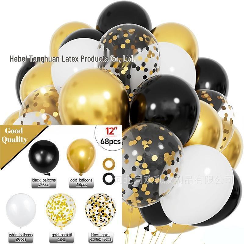 New Year Matte Glitter Metallic Latex Balloon Set for Decorative Photo Atmosphere