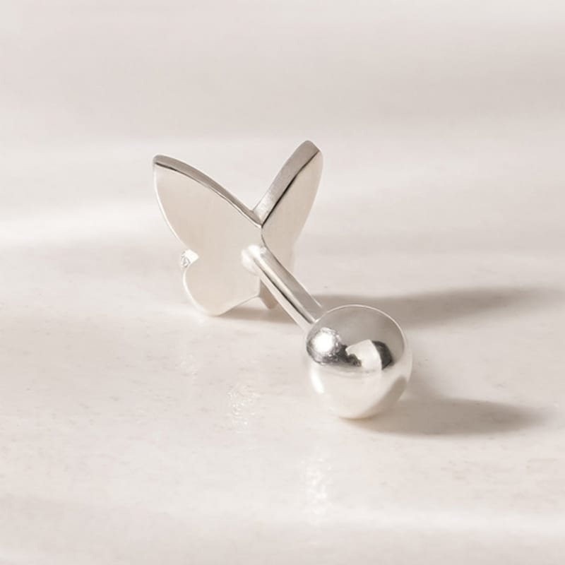 JEWNEL (1+1)Silver925 Simple Curved Butterfly Piercing