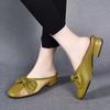 Low Heel Woman Slippers Soft With Bow Slides Mesh Shoes for Women Elegant and Fashionable Sandals On Promotion Easy Wears Shoe