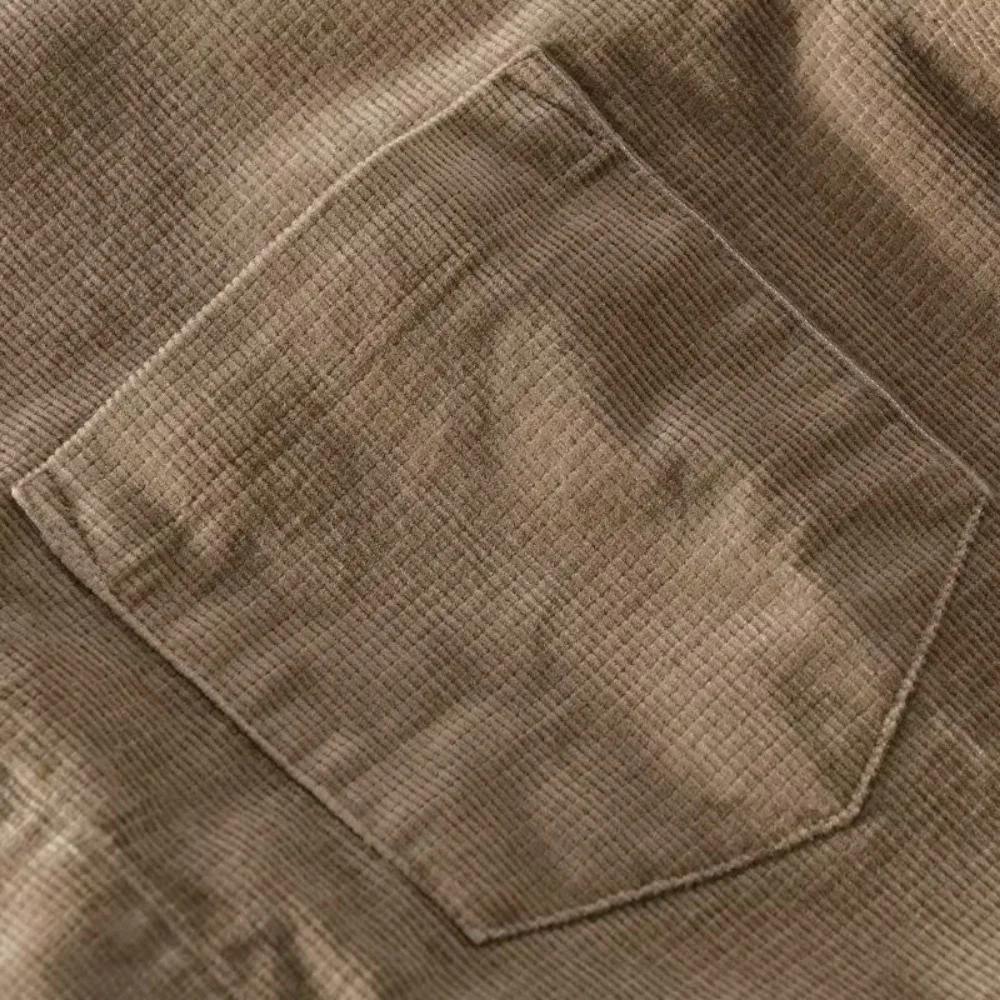 Spring Autumn Style Long Sleeve Casual Trend Corduroy Shirt Men Long Sleeved Retro Small Standing Collar Casual Shirt Men Coat