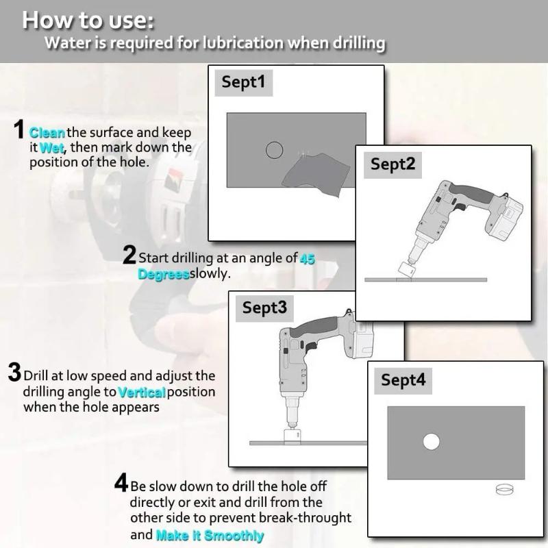 10Pcs Hot selling glass drill bit set corrector diamond hole saw drill bit set cutting tool suitable for tile/marble hole opener