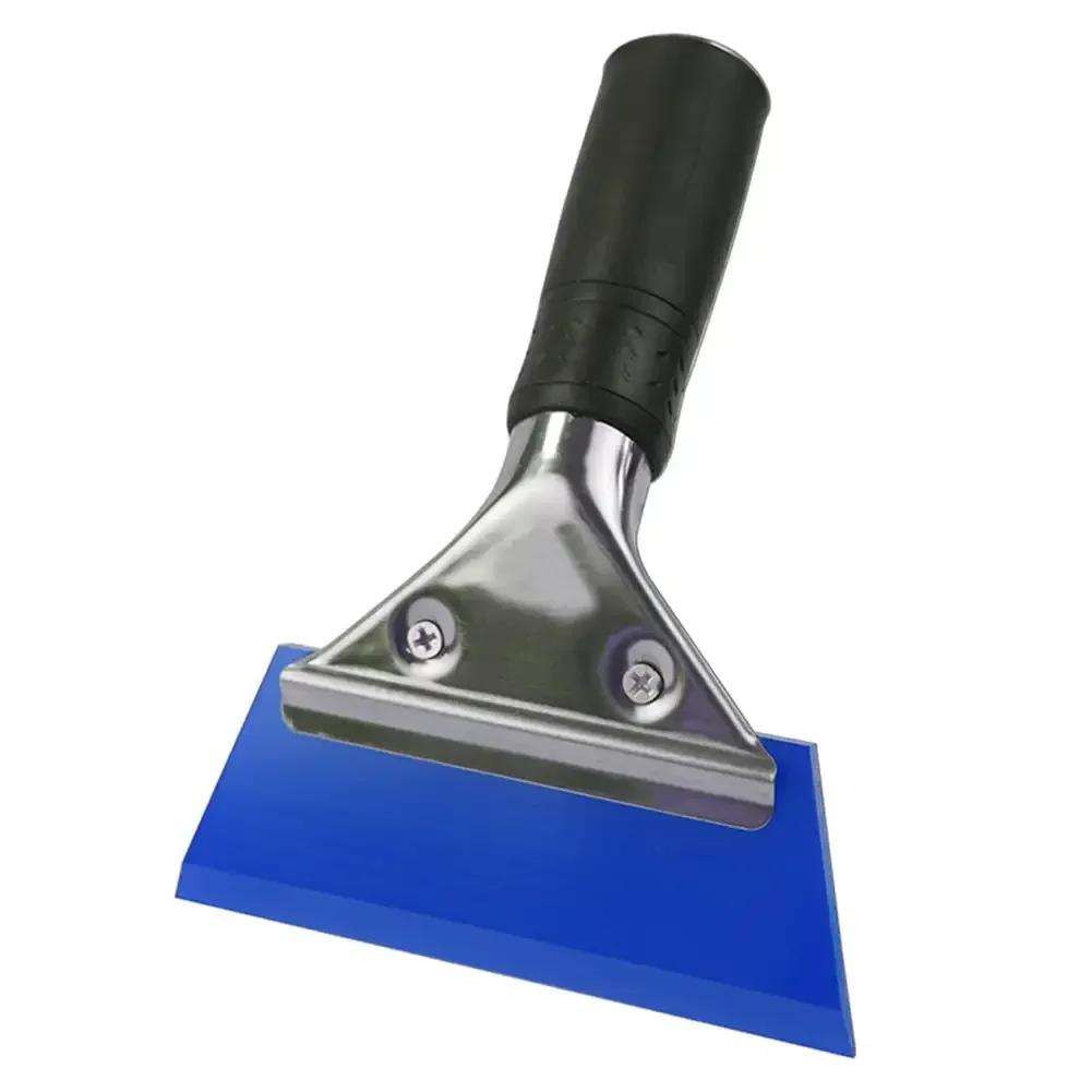 Автомобильный скребок с ручкой из нержавеющей стали, резиновая лопата для снега, скребок для лобового стекла, инструмент для удаления воздушных пузырей с автомобильной пленки