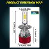 4PCS H1+H7 LED Car Headlight Bulb 40000LM 6000K Running Front HeadLamp Super Bright COB Chips DC12V Headlight Bulbs