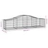 Arch Topped Gabion Baskets 6 pcs 200 x 50 x 40 60 cm Galvanized Steel