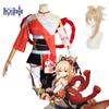 Yoimiya Cosplay Costume Game   Yoimiya Cosplay Dress Female Fashion Battle Dress Halloween Costumes Women Outfits