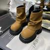 Мода 2024 Новые зимние сапоги для женщин Сапоги до колена на толстой подошве Ретро-сапоги Модная и удобная женская обувь