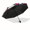 Hello Kitty,Floral Automatic Folding Umbrella-Simple 8-Rib Design, Bright Cartoon Pattern, Durable Iron Frame, Suitable For Travel, Outdoor,