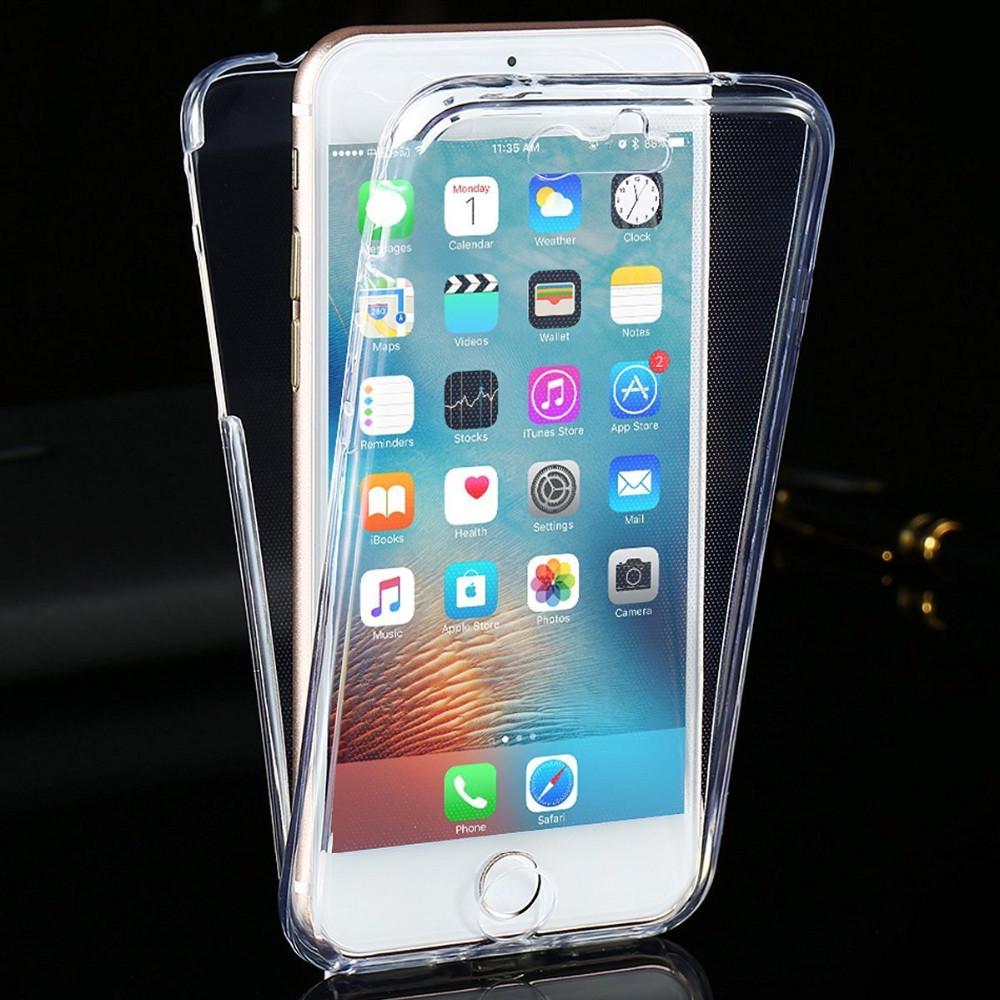 Двойной силиконовый чехол для iPhone X 10 8 7 6 6S Plus XS Max XR 5 5S SE полное покрытие, мягкий защитный чехол