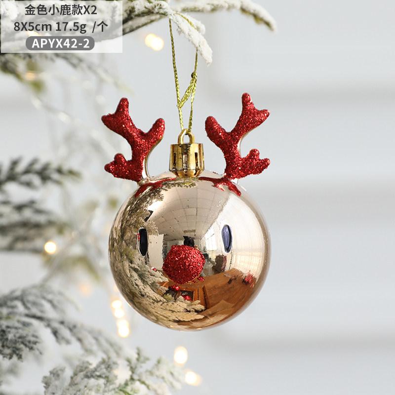 ADM 2pcs Elk Design Christmas Tree Hanging Balls