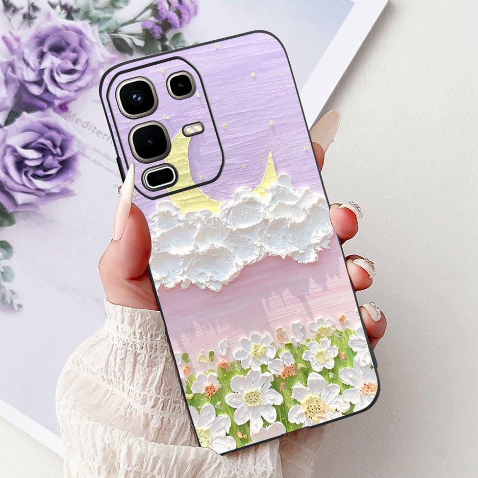 For Infinix Note 50s X6870 Back Cover For Infinix Note 50s 5G Case Silicone Fashion Luxury Flowers Cute Cat Funny Painted Bumper