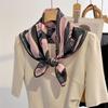 Women Print Square Scarf Fashion Retro Bandanas Lightweight Stain Neckerchief Headband