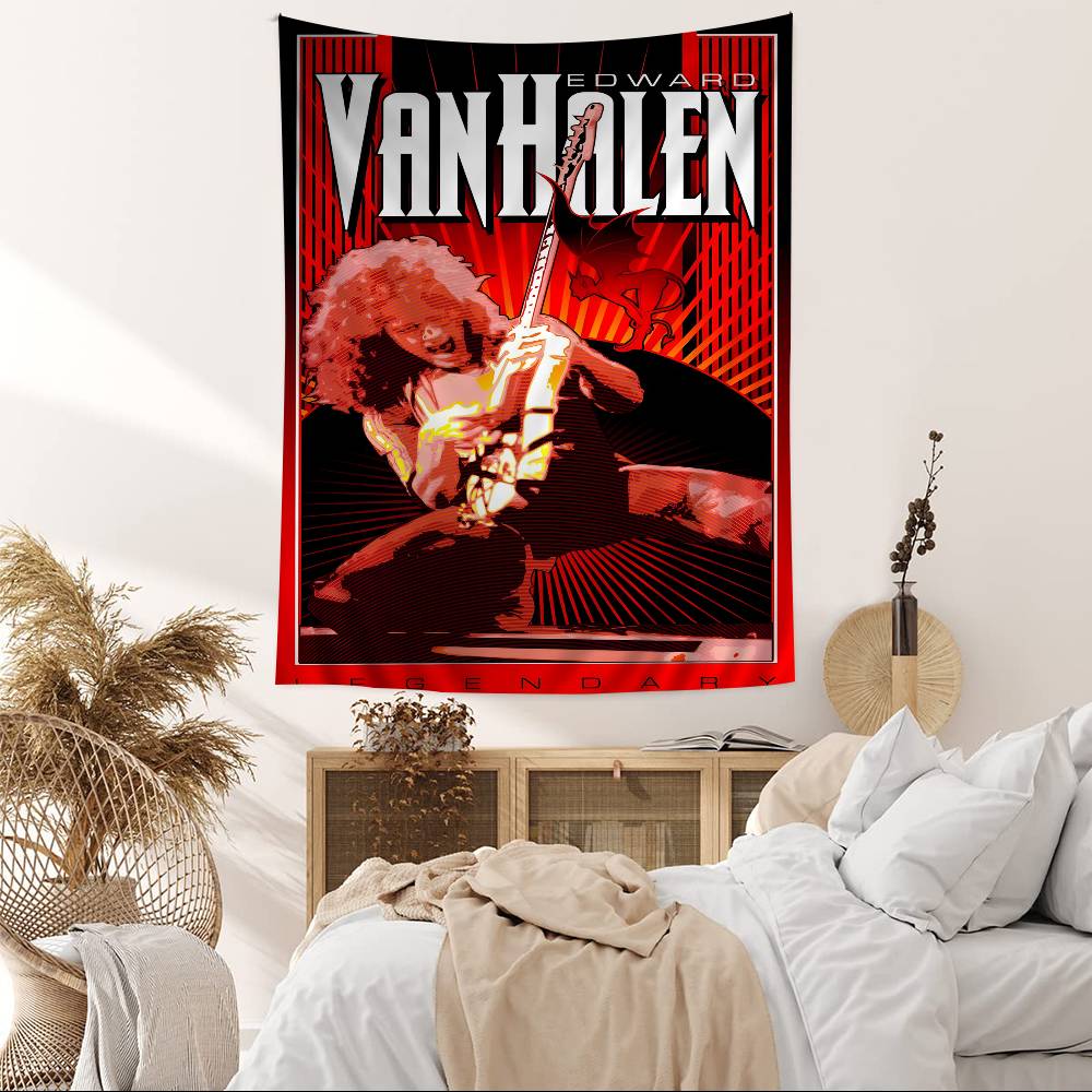 Van Halen Retrorock Band Hanging Bohemian Tapestry Hanging Tarot Hippie Wall Rugs Dorm Japanese Tapestry