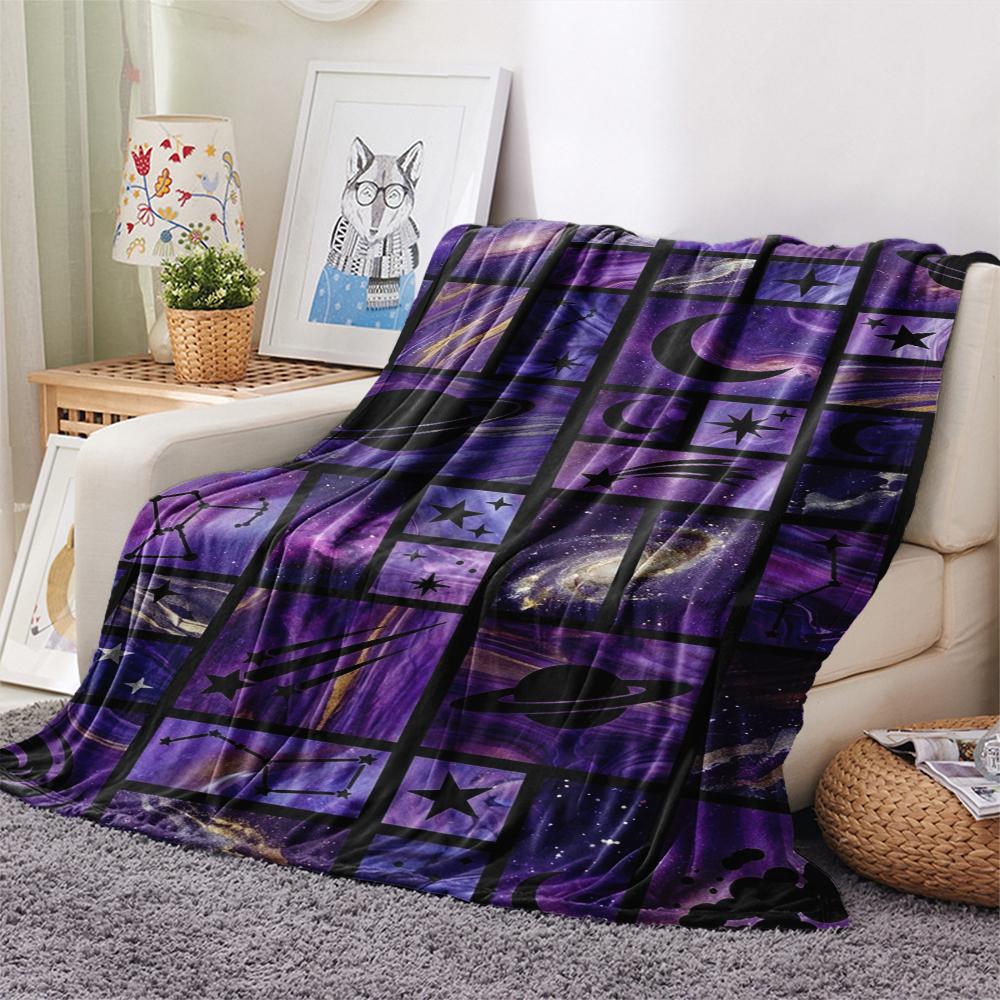 1Pc Space Print Flannel Blanket, High quality Comfortable for All Seasons, Home Decor, Warmth and Comfort, Perfect for Christmas Gifts W159