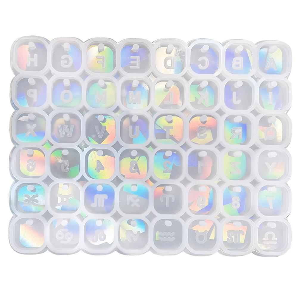 Single-Hole Mini Letter Mold for Craft Holographic Letter Number Square Bead Silicone Mold for DIY Craft Jewelry Making