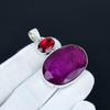 Beautiful Ruby & Red Garnet Gemstone Pendant, 925 Sterling Silver Jewelry, Handmade Gifts, Unique Jewelry, Antique Pendant For Wedding Gifts