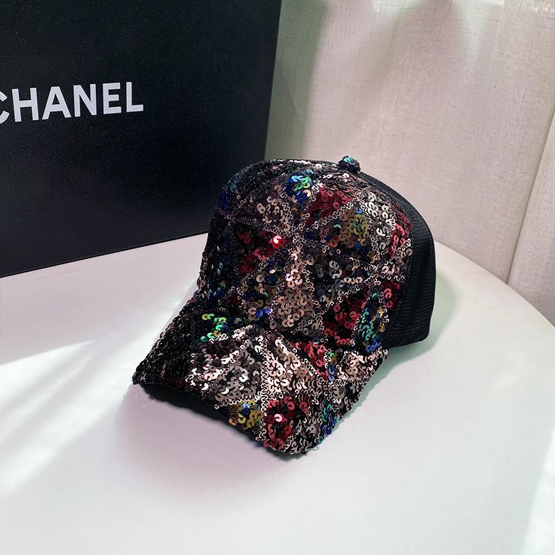 Trendy hat women's spring and summer new sequined cap women's mesh visor sun hat baseball cap