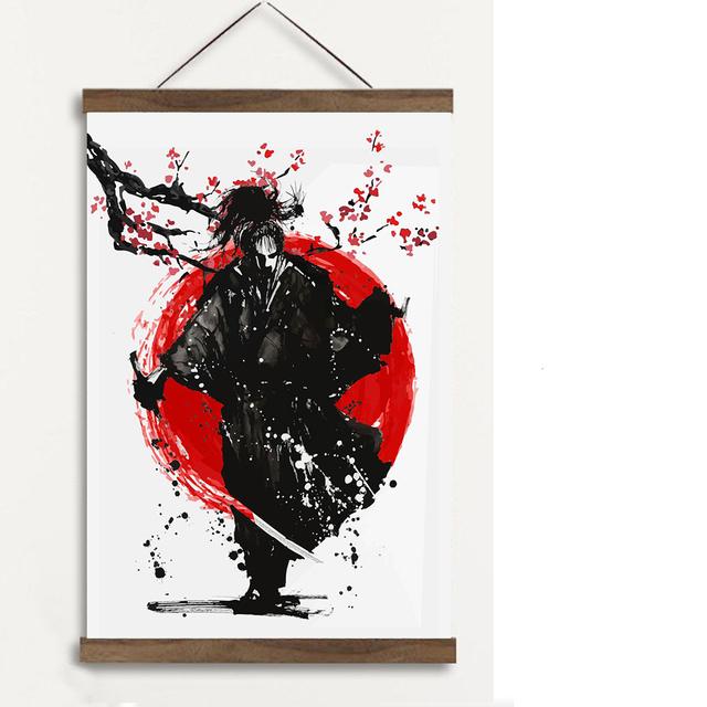 Япония Самурай Аниме Плакат Абстрактное Настенное Искусство Бусидо Холст Картина Японские Воины Портретная Картина Печать Домашний Настенный Декор Без Рамки
