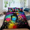 Skateboard Boys Teens Hip Hop Style Bedding Colorful Rainbow Tie-Dye Decor Hippie Duvet Cover Abstract Graffiti Art for Kid Gift