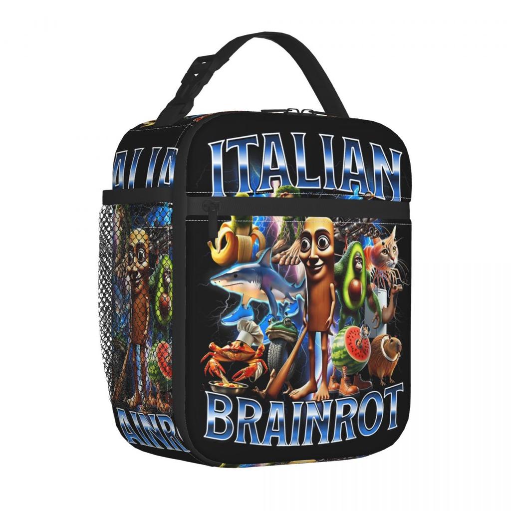 Italian Brainrot Insulated Lunch Bag Portable Reusable Thermal Bag Tote Lunch Box Beach Travel Men Women