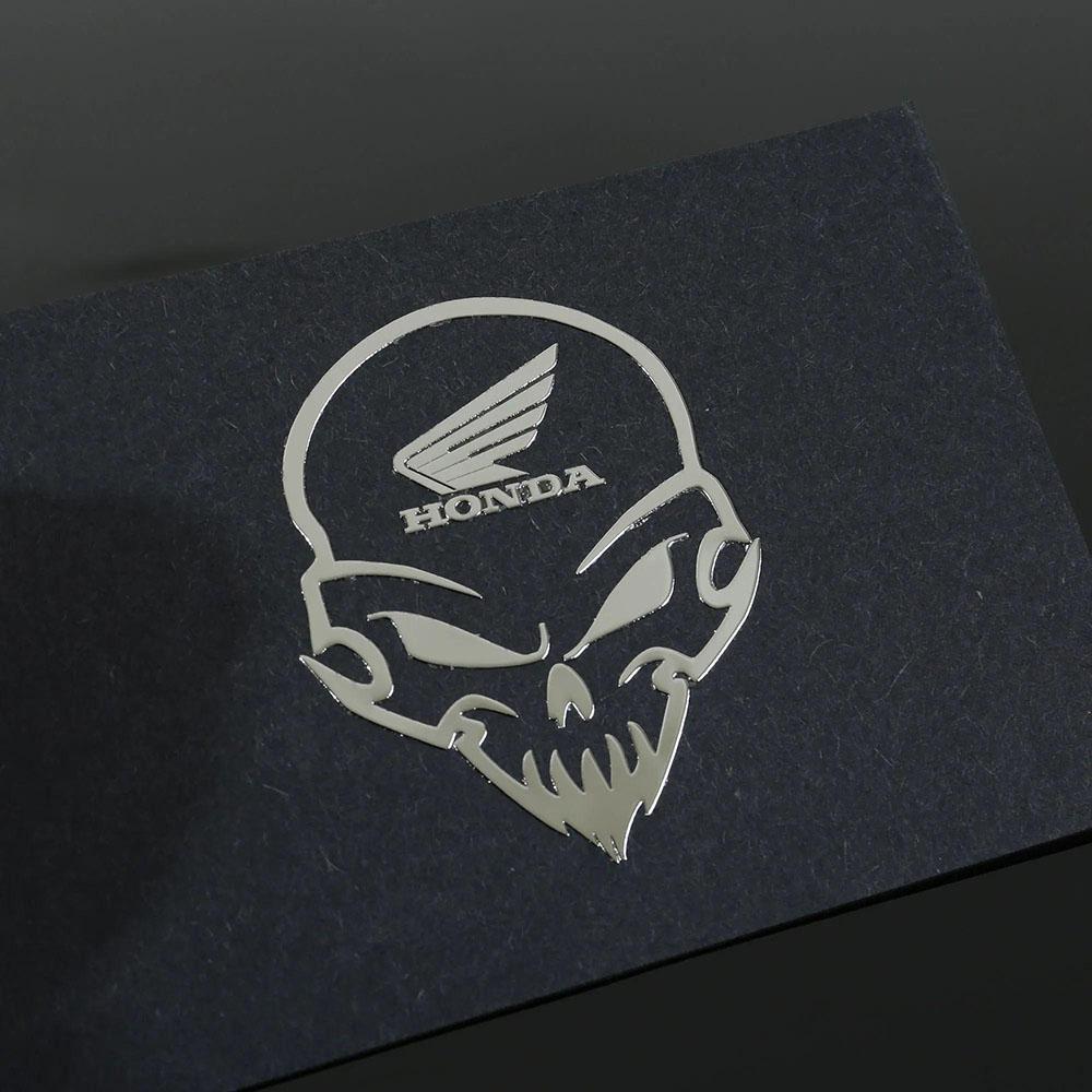 Silver Reflective Car Stickers for HONDA, Suitable for Modifying Motorcycle, Racing Helmet Fuel Tank Exhaust Pipe Decoration.