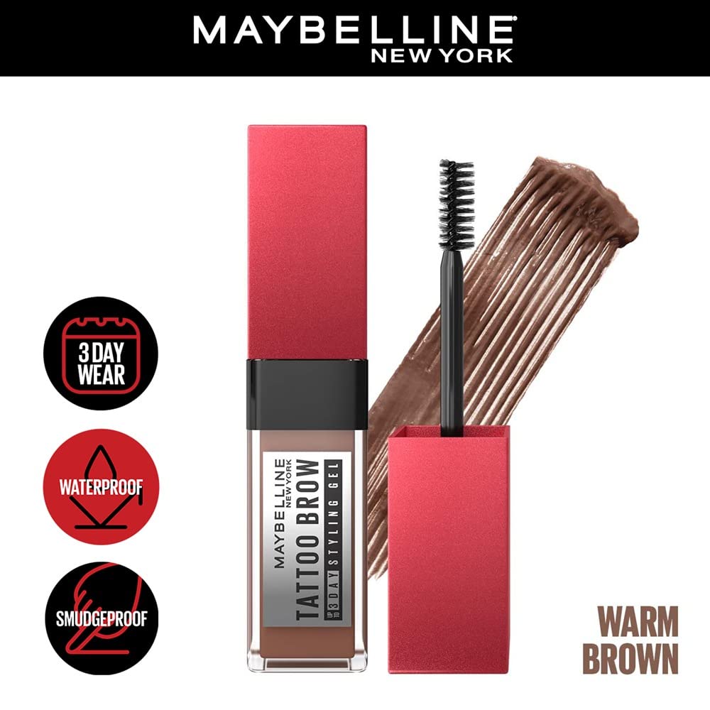 Maybelline New York Tattoo Brow 3-дневный моделирующий гель для бровей Теплый коричневый Полуперманентный гель для бровей 6 мл