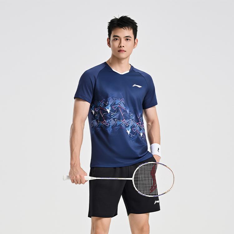 Коллекция Li Ning для бадминтона Комплект из джерси для бадминтона Унисекс Темно-синий Ship Blue AATV009-3