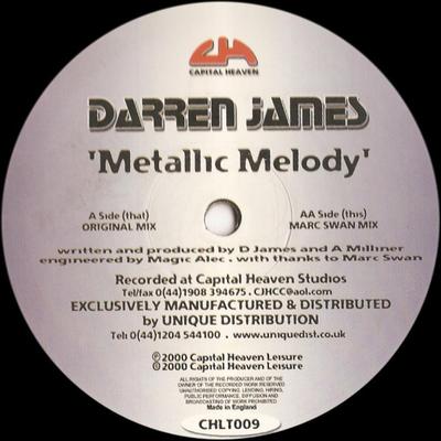 12-дюймовая пластинка DARREN JAMES - Metallic Melody CHLT009 Capital Heaven 2000 UK Танцевальная и электронная музыка Б/У