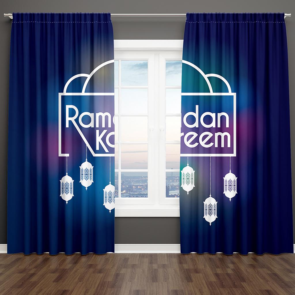 Винно-красный роскошный золотой свет Рамадан Карим оконные шторы жалюзи для гостиной спальни ванной кухни двери домашнего декора2 шт.