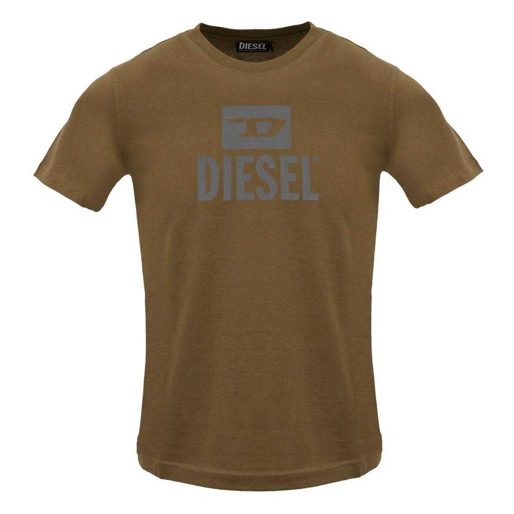 Мужская однотонная футболка с логотипом Diesel
