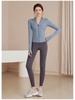 Женская утягивающая куртка из шерсти ягненка – Воротник-стойка, На подкладке из бархата, Плотная, Эластичная, Теплый топ для йоги на осень и зиму