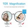 Suction Cup Magnifying Cosmetic Mirror 10X Makeup Mirror Bathroom Mirror LED Vanity Mirror