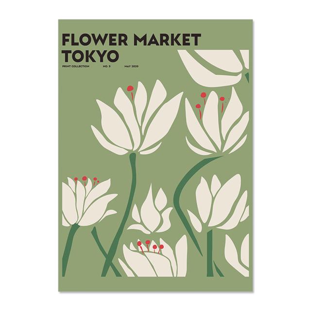 Абстрактные Цветы Рынок Винтаж Акварель Настенная Живопись Холст Картина Скандинавские Плакаты И Принты Настенные Картины Для Декора Гостиной Без Рамки