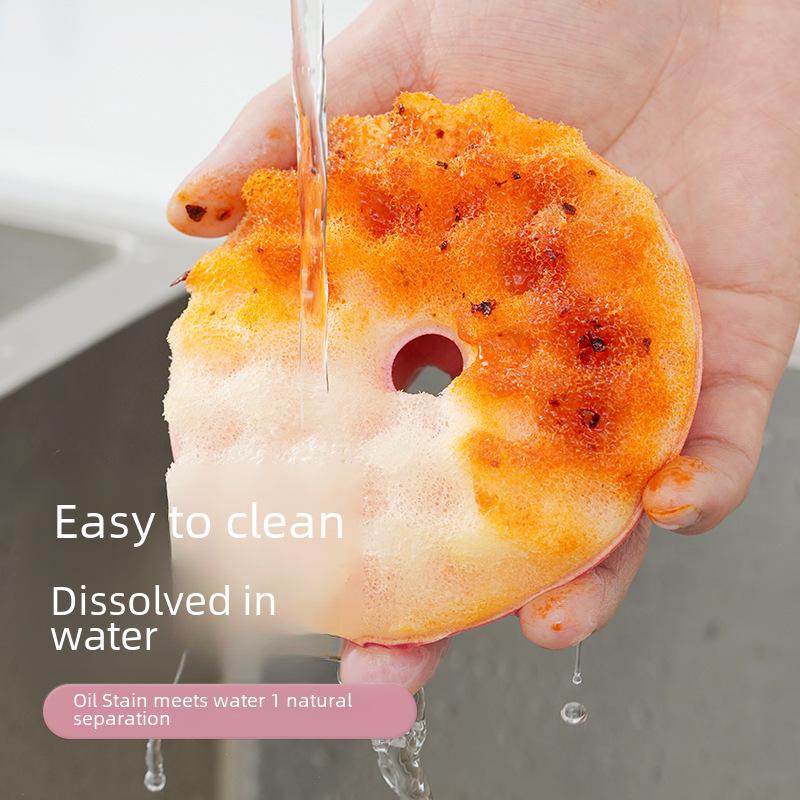 Симпатичная губка для мытья посуды с антипригарным покрытием, хлопковой присоской и впитывающей воду пенящейся щеткой