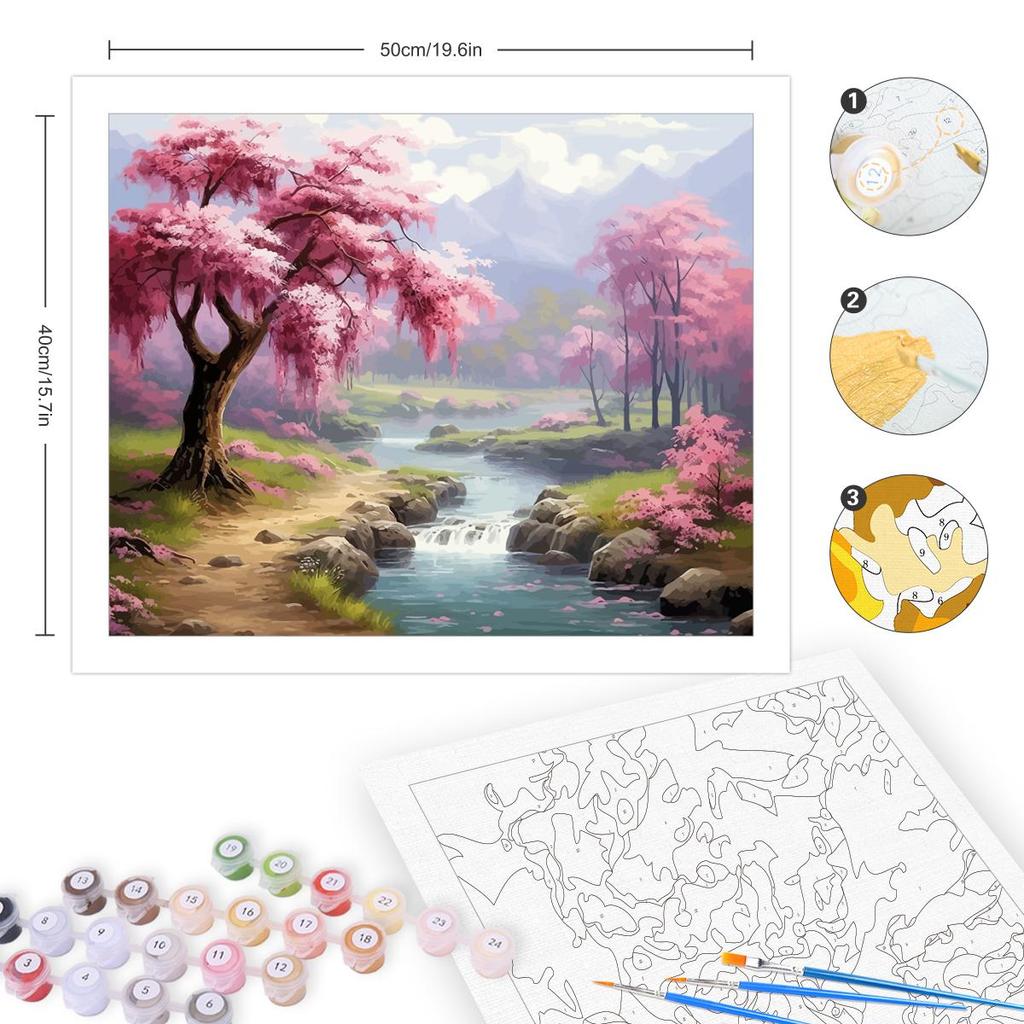 Рамка для рисования по номерам, наборы, фантастический речной пейзаж, картина, краска, окраска на нулевой основе, ручная роспись, уникальный подарок, домашний декор 40x50 см