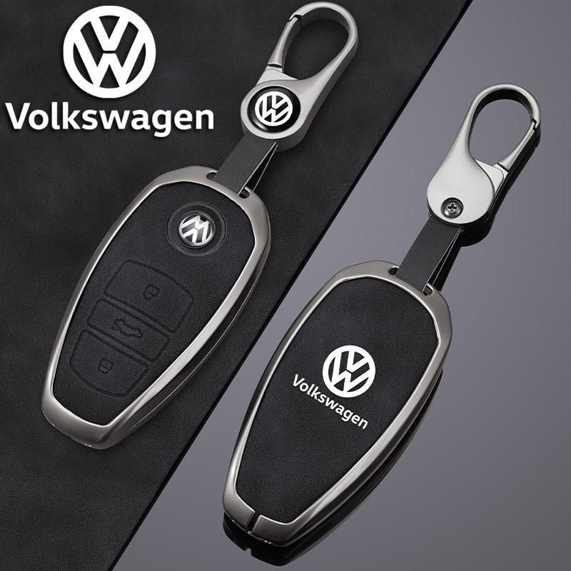 Valve Stems Caps Zinc Alloy Leather Car Key Cover Case Fob Holder For VW Volkswagen Touareg 2011 2012 2013 2014 2015 2016 2017 2 zq7
