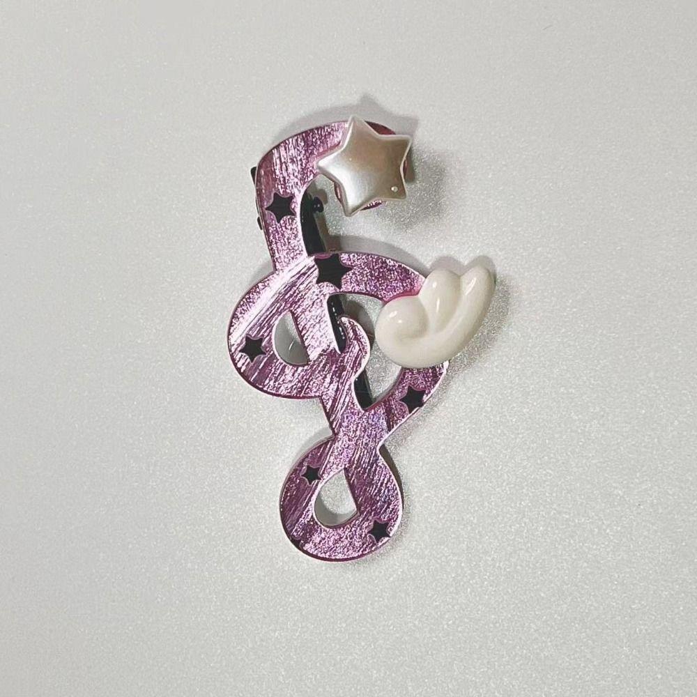 Acrylic Musical Note Hair Clip Anti Slip Star Wing Clip Fashion Student Hair Accessory Casual Wear