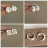 1 pair Ear Jewelry Irregular Geometry Earrings Waterproof Silver Circle Ear Buckles  Daily