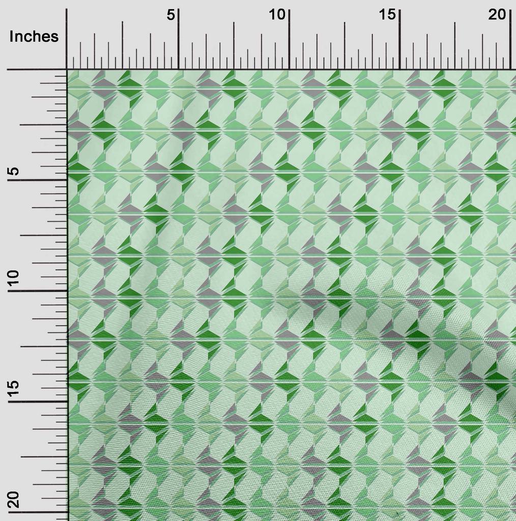 oneOone Хлопковая гибкая зеленая ткань с геометрическим рисунком, ткань для шитья во дворе, принадлежности для шитья одежды своими руками, 40 дюймов