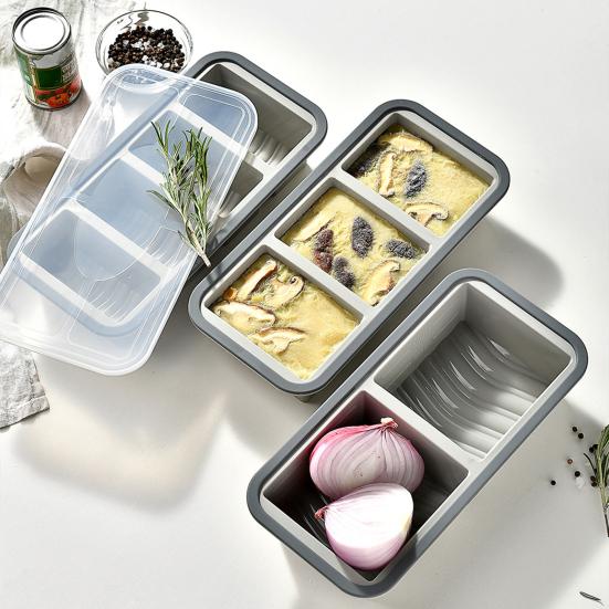 Силиконовые контейнеры для закусок с герметичной крышкой, 2/3/4 отделения, контейнер для приправ, устойчивый к высоким/низким температурам, разделенный контейнер для еды для школы, путешествий