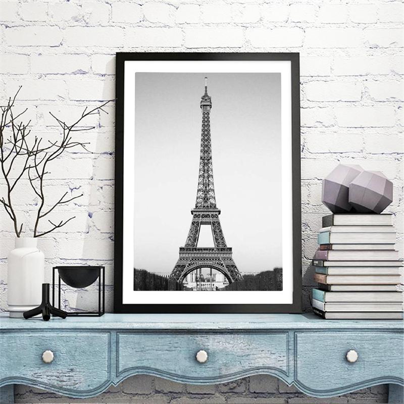 Eiffel Tower Decor Canvas Paintings Poster French Paris Wall Art Prints Black and White Paris Landscape Pictures Wall Decor