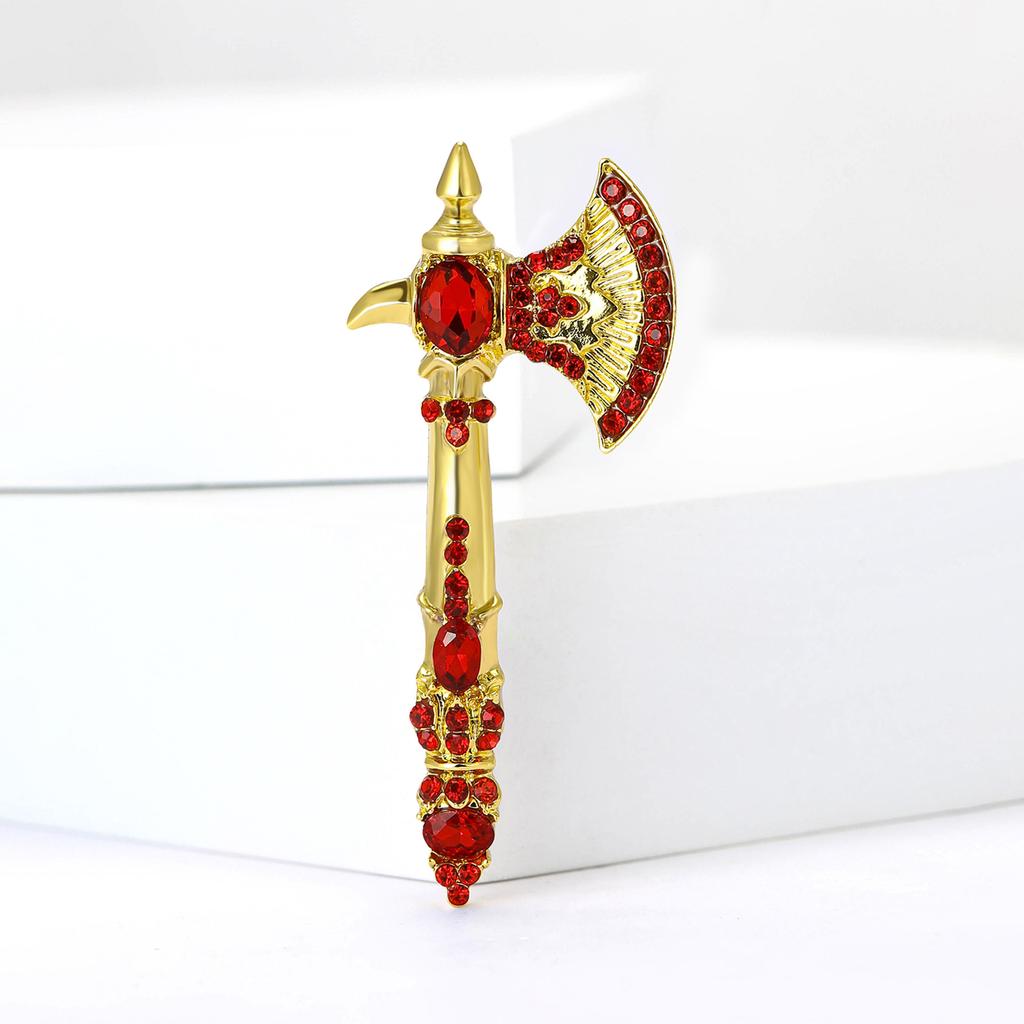 Personalized Creative Alloy Rhinestone Axe Brooch Domineering Retro Men'S Suit Coat Corsage Jewelry Pin