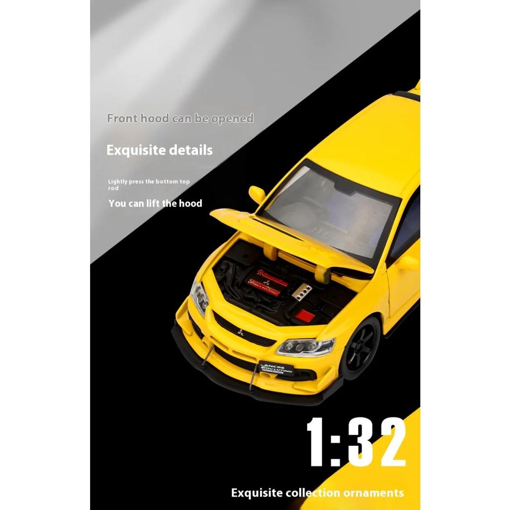 Модель Mitsubishi EVO из сплава 1:32, имитация JDM спортивного автомобиля, детская игрушка, коллекционная модель, украшения, подарки для мальчиков