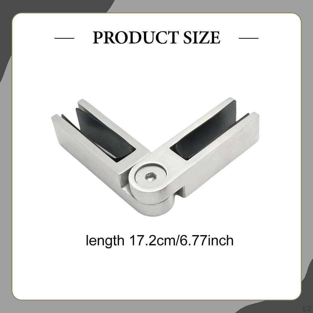 Регулируемый зажим для стекла 90° из нержавеющей стали, опорный клипса для перил