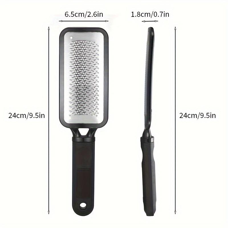 Stainless Steel Metal Foot File for Foot Care and Dead Skin Removal, Professional Pedicure Tool, Black, 1Pac or 2Pac